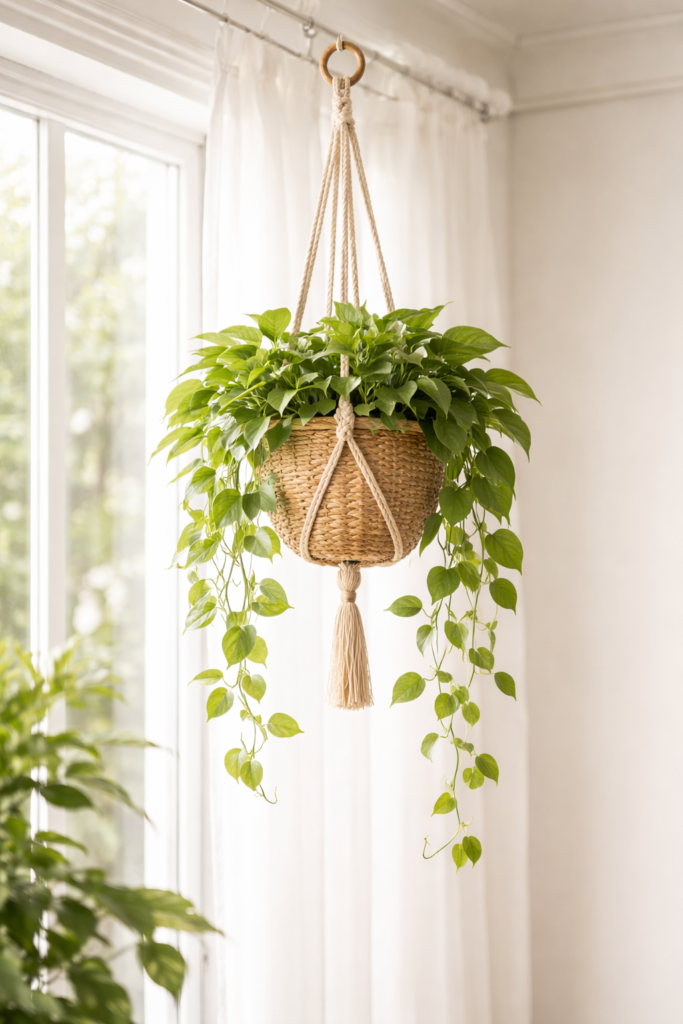 Hanging boho plant decor