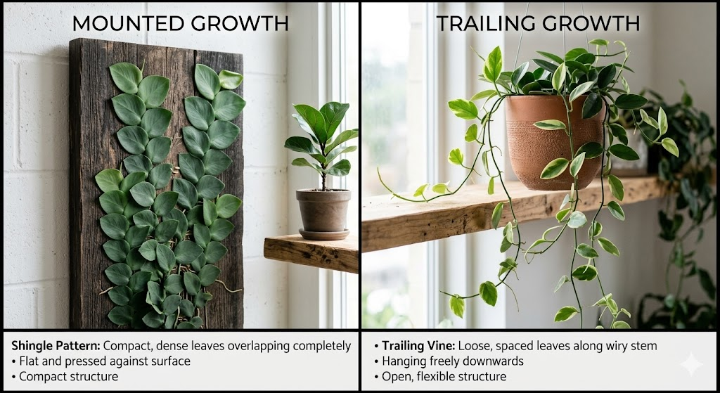 Rhaphidophora hayi mounted vs trailing