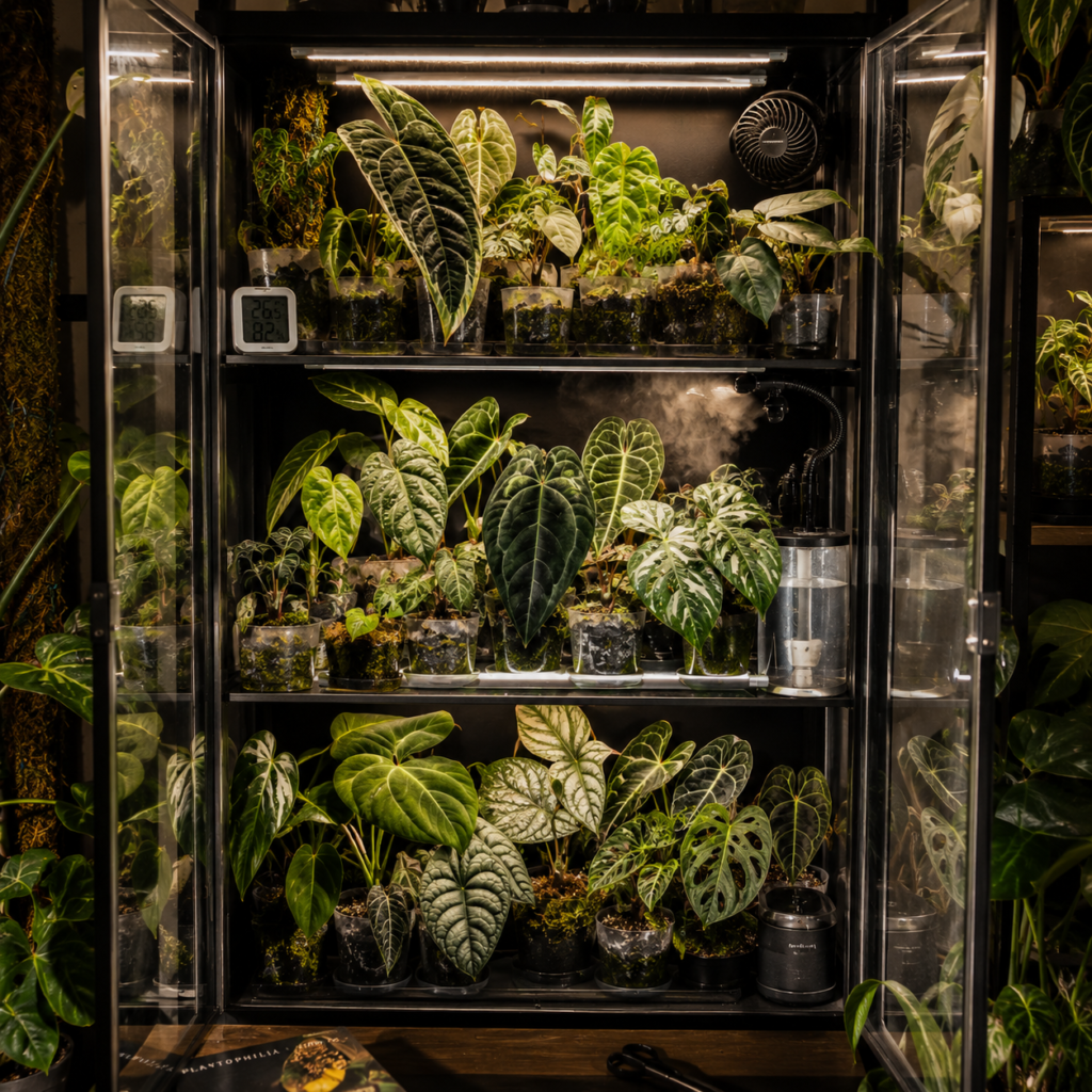 Equipment setup for growing rare indoor plants