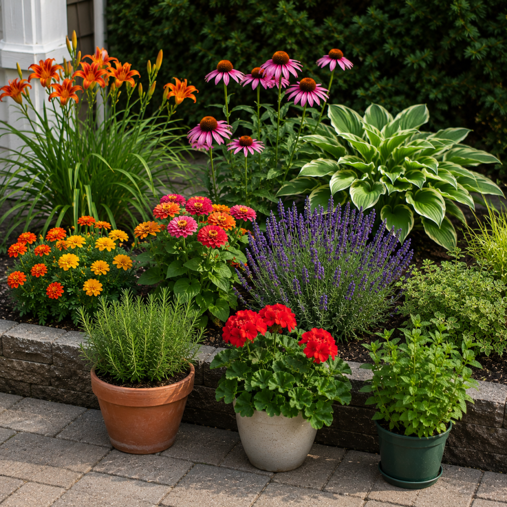 Best outdoor plants for beginners in pots and garden beds.