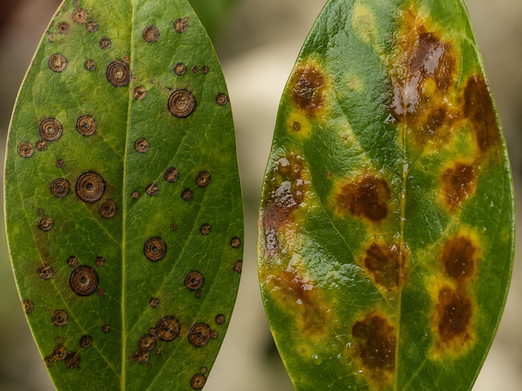 Fungal and bacterial spots.
