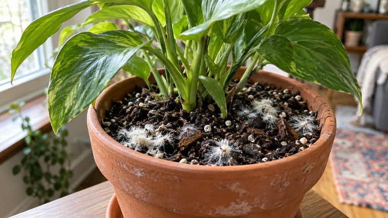 why is mold growing on plant soil