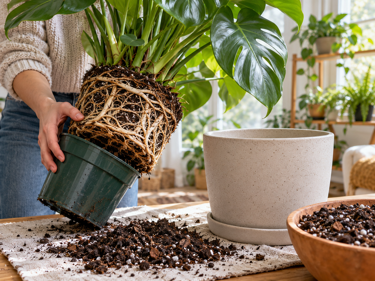 when to repot indoor plants