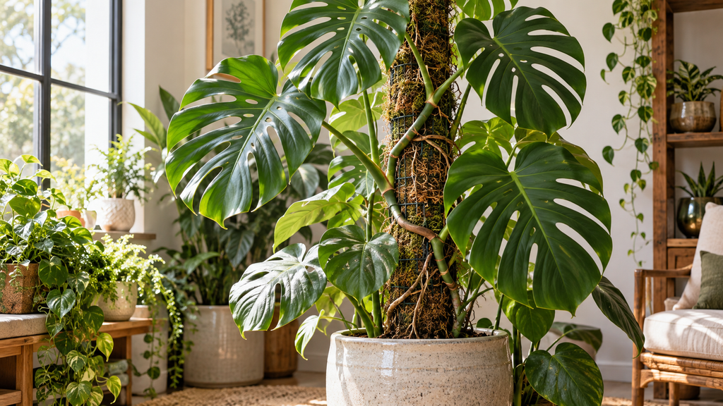 Monstera climbing moss pole